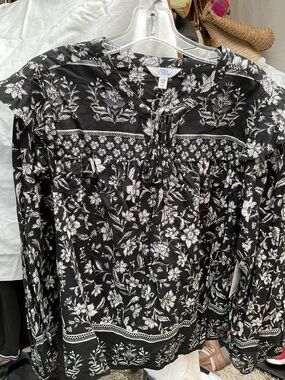 Time and Tru Black and White Floral Tie-Neck Blouse  bundle sale of 3